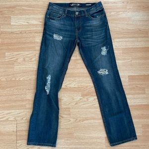 Seven7 Straight Leg Destroyed Ripped Jeans 30 x 32